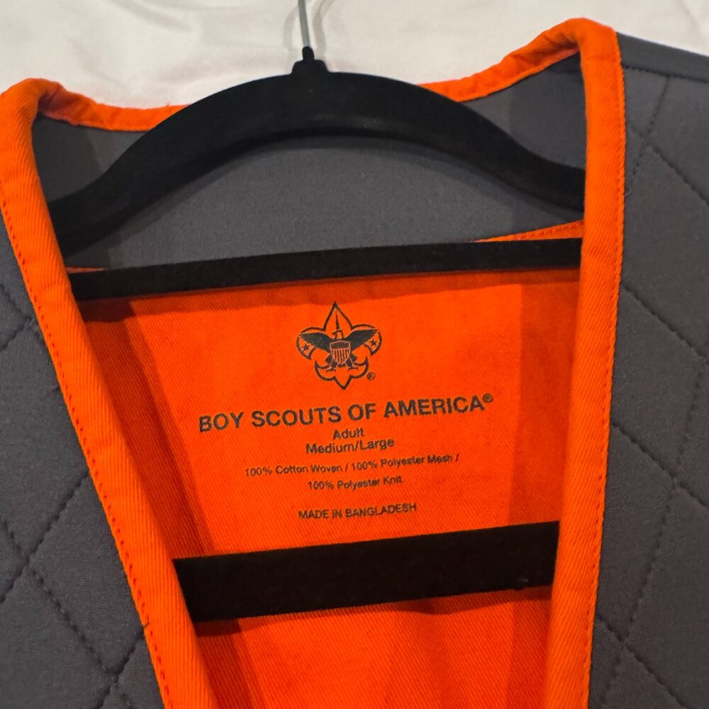 Men's High-Visibility Orange Utility Vest BSA Boy Scout - Picture 6 of 6